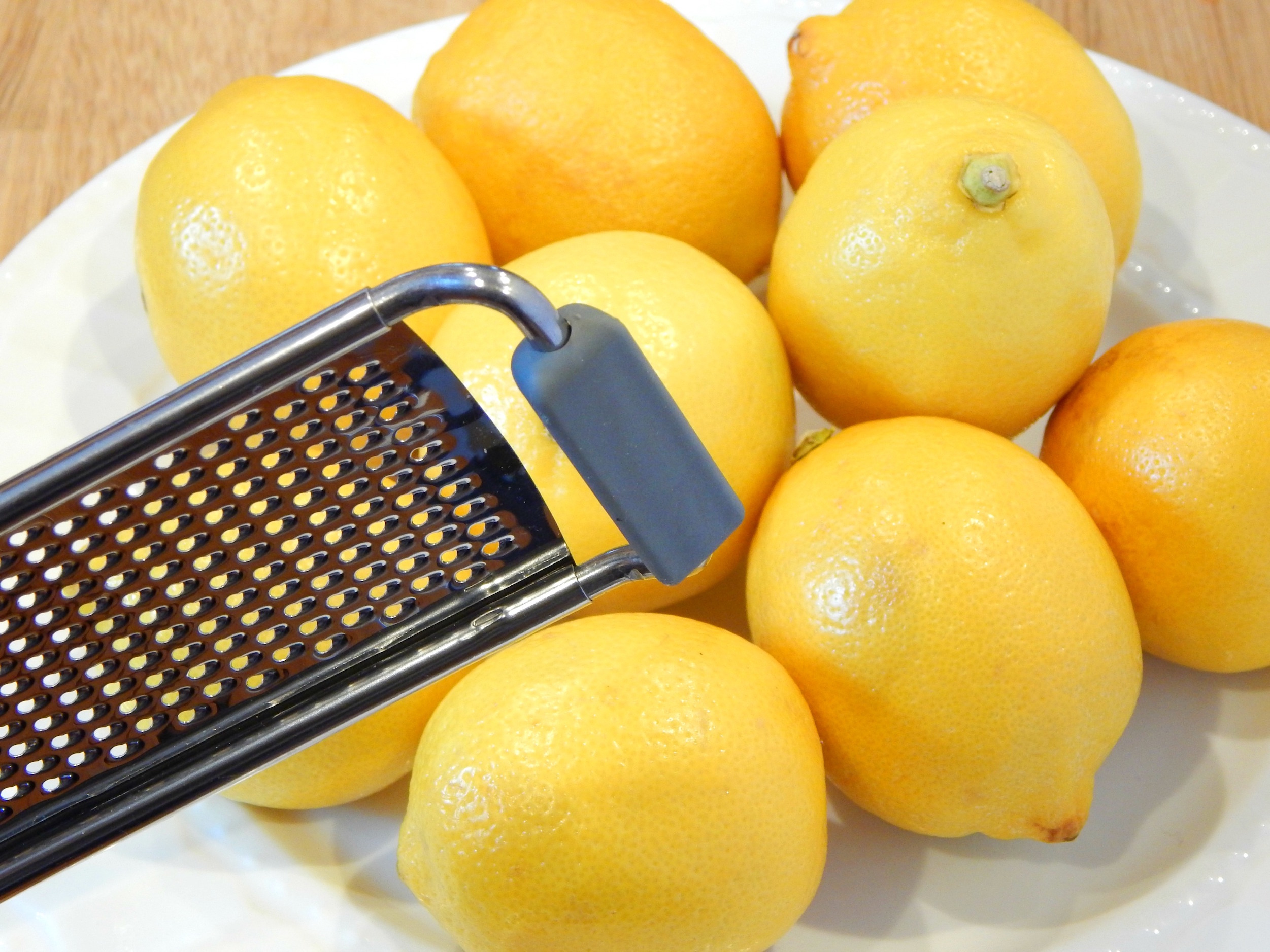 Plate of Lemons Base of Microplane Zester Grater from SugarBananas.com copy