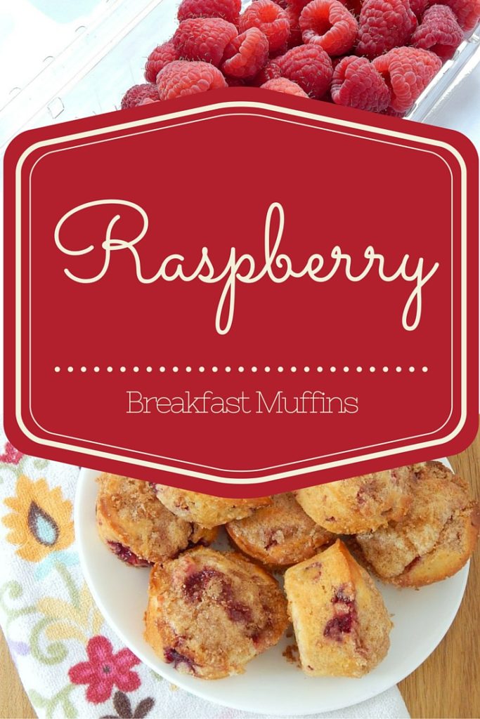 pinnable image of raspberry breakfast muffins