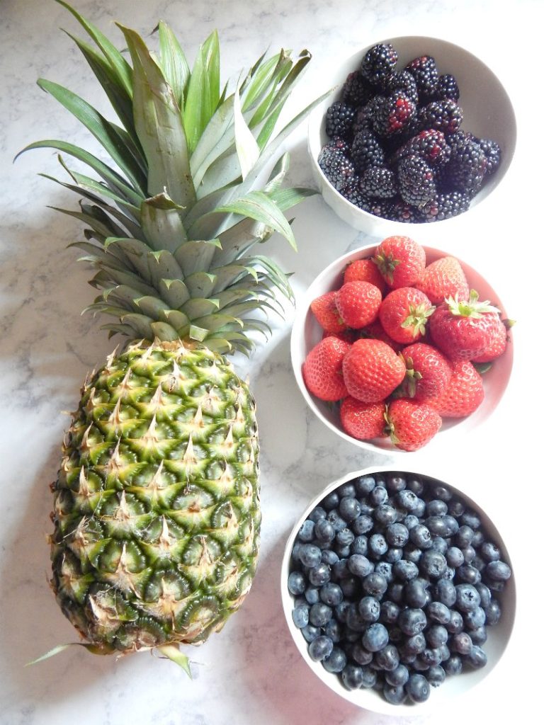 fruit for yogurt on sugar bananas