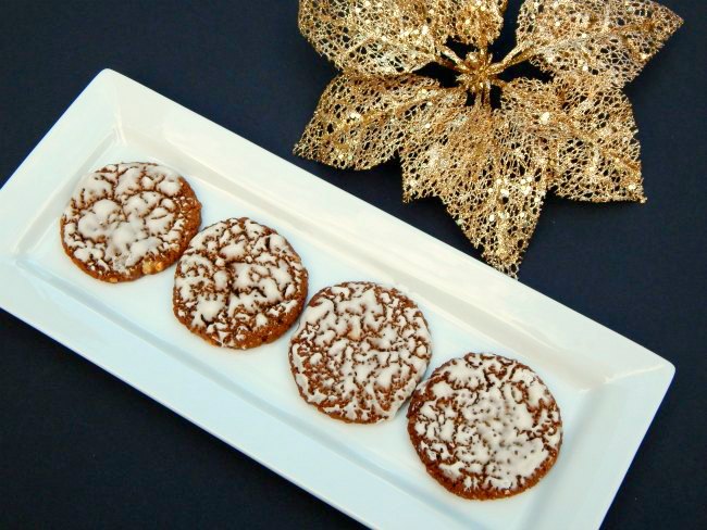 bright plate of iced oatmeal cookies on www.sugarbananas.com