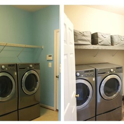 before and after hundred dollar room makeover laundry on www.sugarbananas.com