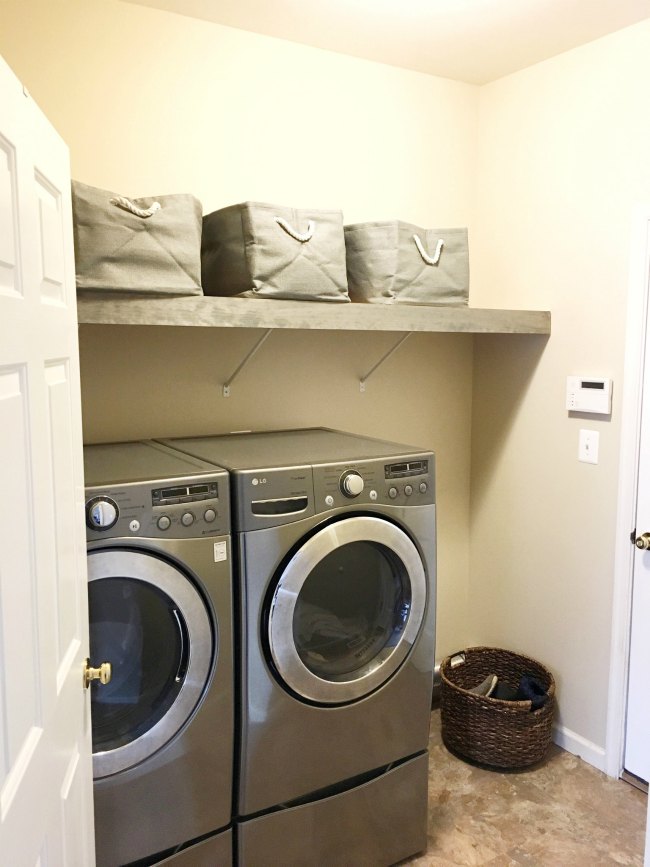 finished laundry room after hundred dollar makeover challenge on www.sugarbananas.com