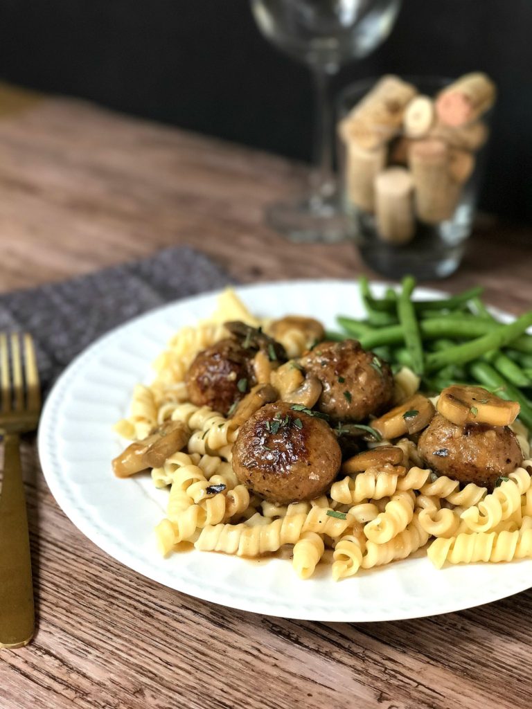 Meatball Marsala from Carando and sugarbananas.com