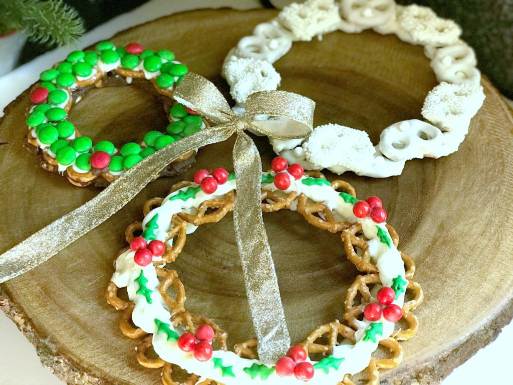 Holiday Food Gift Ideas from www.sugarbananas.com homemade chocolate pretzel wreath