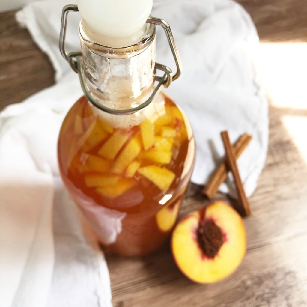 how to make kombucha sugarbananas bottled cinnamon peach