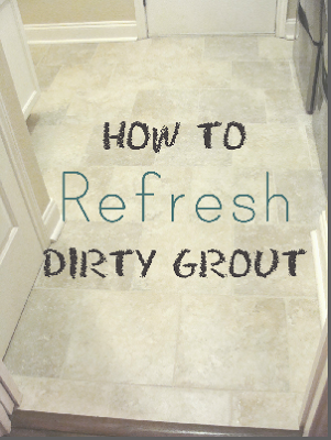 pinnacle image of how to refresh dirty grout laundry room tile with washer and dryer